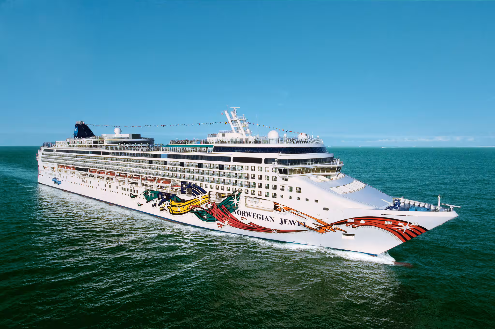 Turquoise Caribbean water off a cruise ship